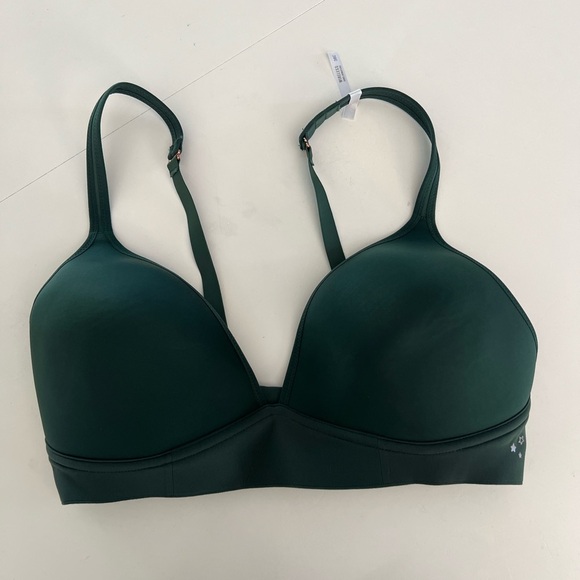 Aerie Real Me Full Coverage Wireless Bra Sycamore Green Size 38C NWOT - Picture 1 of 8